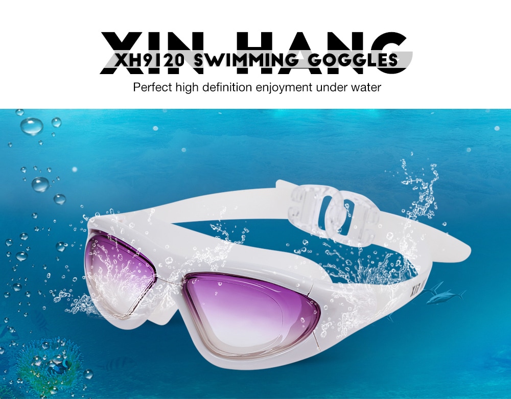 Xin Hang XH9120 Swimming Goggles Anti Fog Big Frame No Leaking- Black