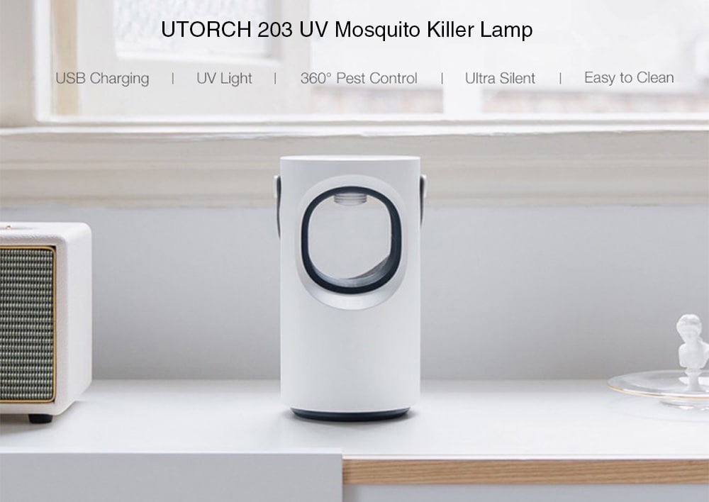 UTORCH 203 Smart USB Charging Mute 360 ​​degree UV Mosquito Killer Lamp- White