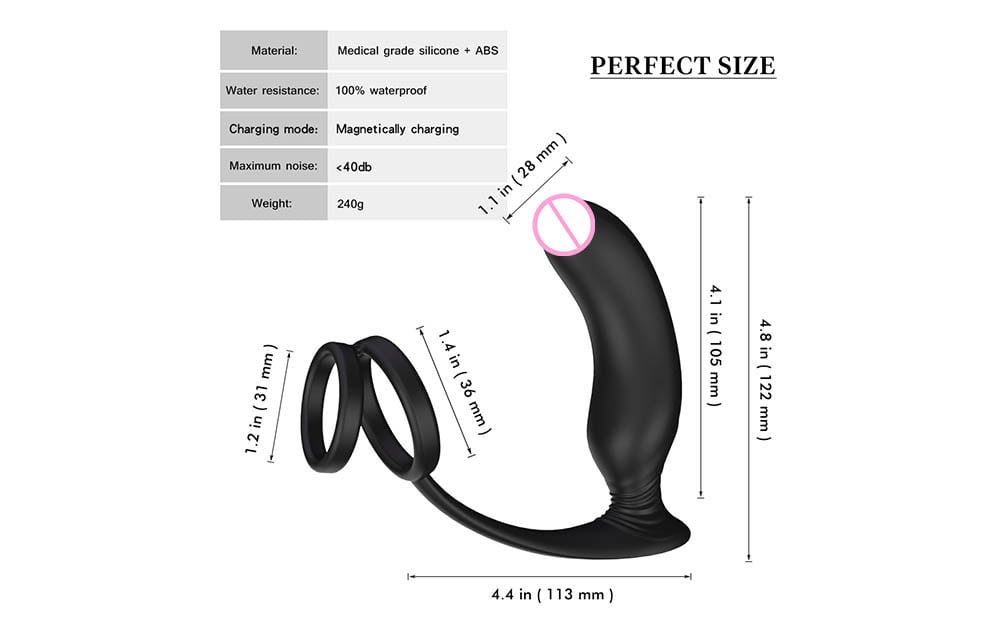 S122 Prostate Massager Male Masturbation Thrusting Orgasm Vestibular Anal Plug Gay Comrade Anal Sex Toys- Black