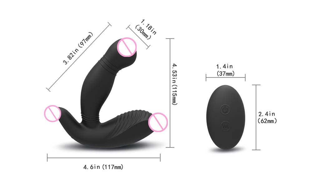 S097-2 Prostate Massager Male Masturbation Thrusting Orgasm Backcourt Anal Plug Gay Comrade Anal Sex Toys Remote- Black