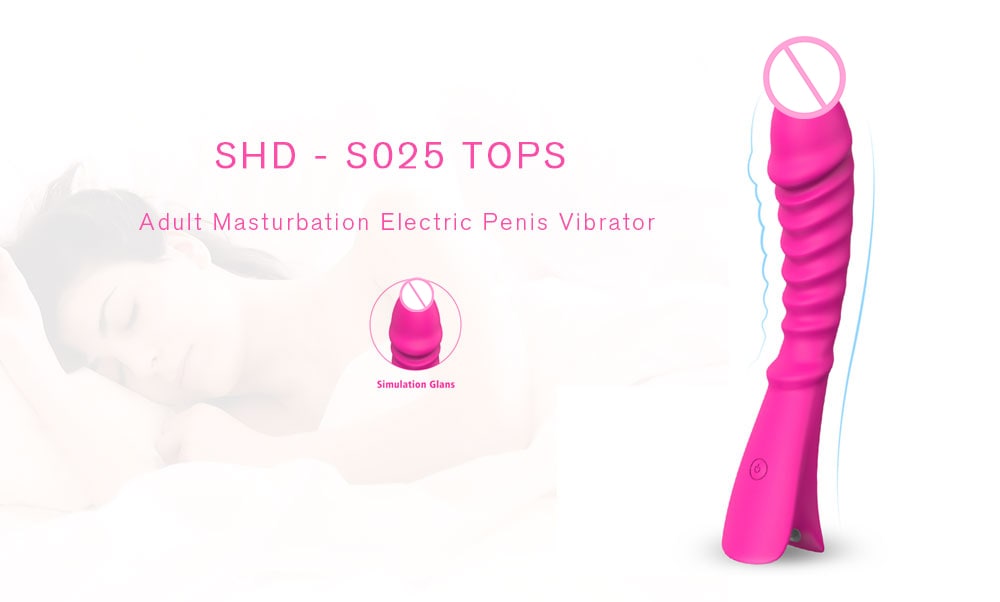 SHD - S025 TOPS Adult Masturbation Electric Penis Vibrator- Rose Red