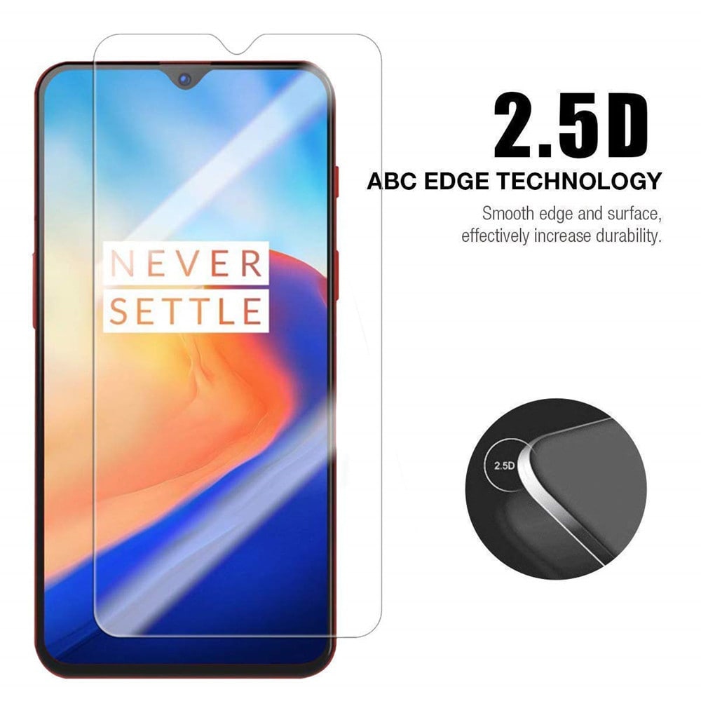 Soft Full Plating TPU Cover with Tempered Glass Screen Protector for OnePlus 6T- Blue