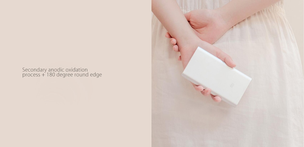 Original Xiaomi Bidirectional Quick Charge 10000mAh Portable Power Bank 2 Aluminium Alloy Housing Ultra-thin Body- Silver