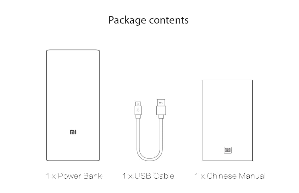 Original Xiaomi Mobile Power Bank 2C 20000mAh Dual USB Bi-directional Quick Charge- White