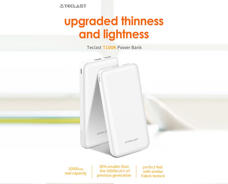 TECLAST T00K Light Fast Charging Power Bank 10000mAh - White