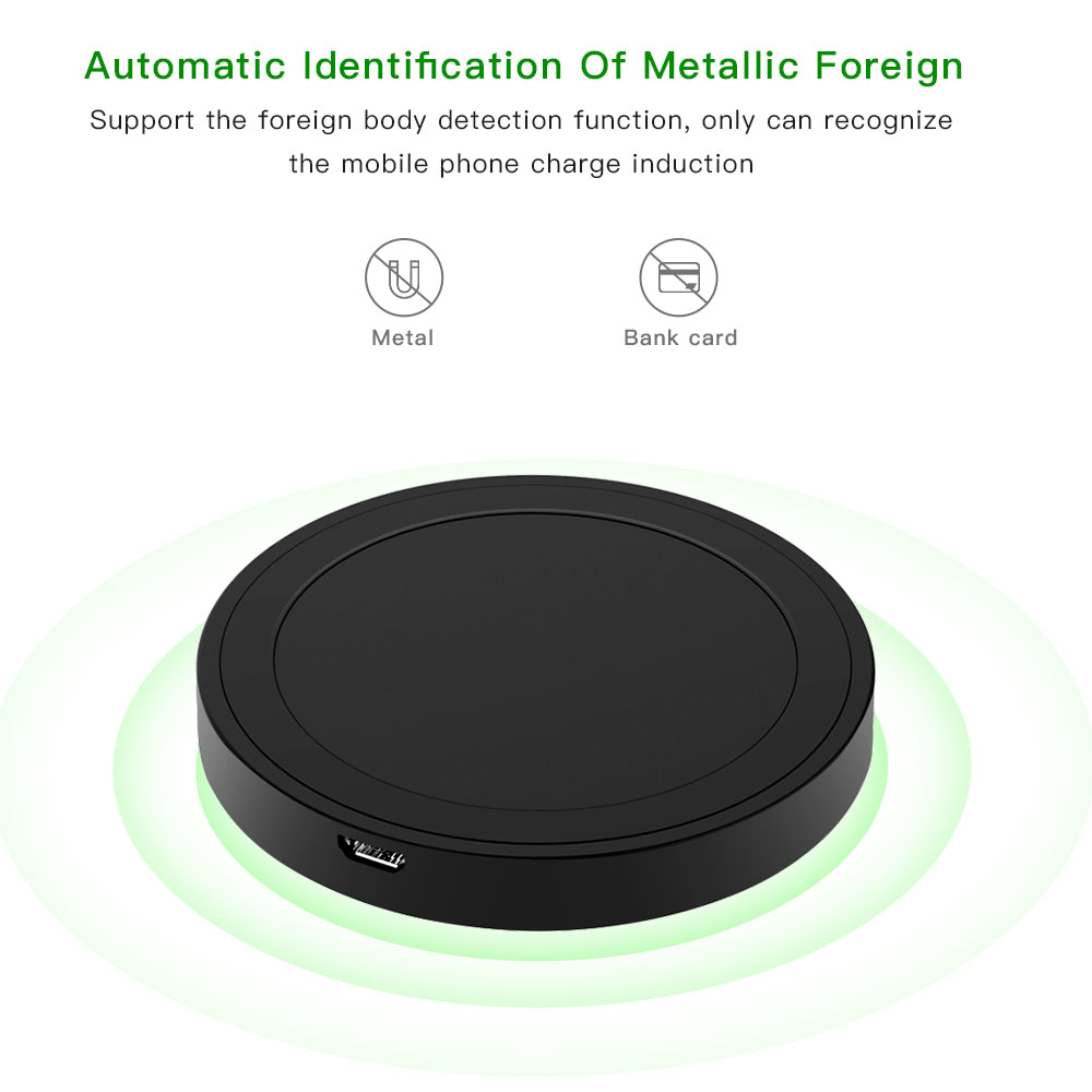 QI Standard Smart Phone Wireless Charger- Black