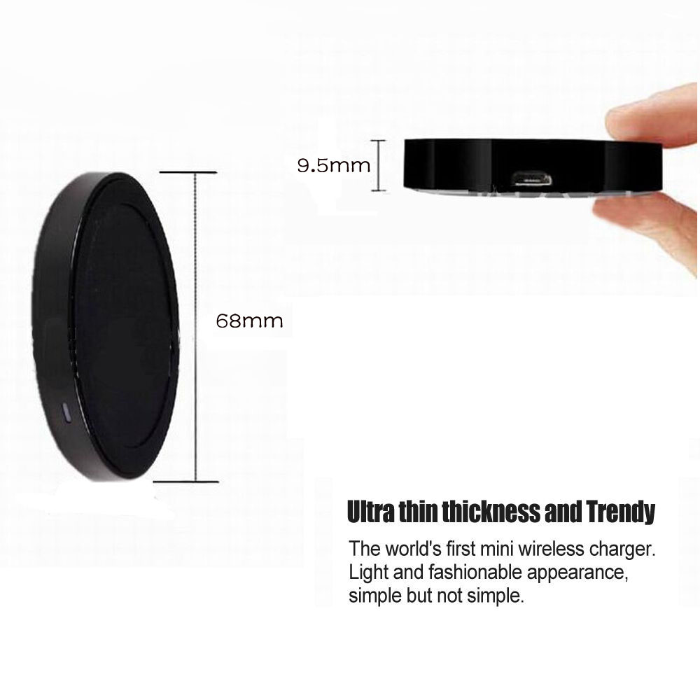 QI Standard Smart Phone Wireless Charger- Black