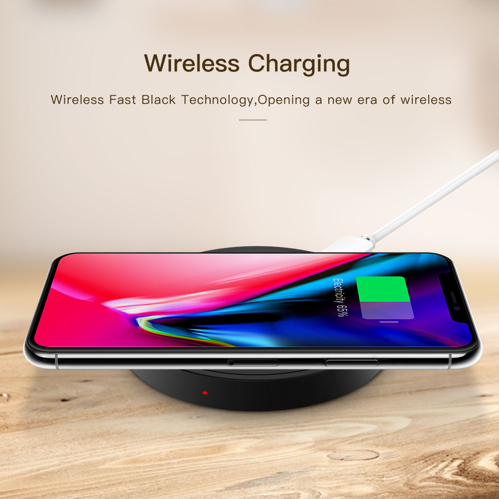 QI Standard Smart Phone Wireless Charger- Black