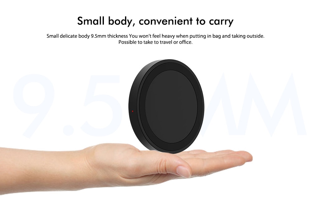 QI Standard Smart Phone Wireless Charger- Black