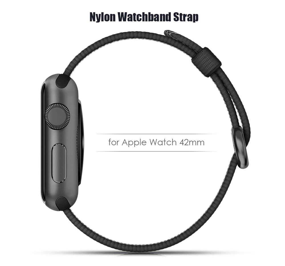 Nylon Watch Strap Wristband Replacement Contrast Color for Apple Watch 42mm- Gray