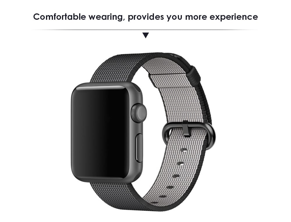 Nylon Watch Strap Wristband Replacement Contrast Color for Apple Watch 42mm- Gray