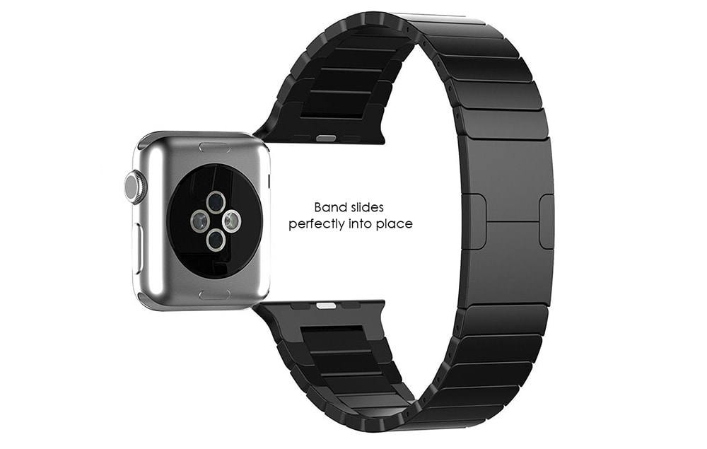 Detachable Stainless Steel Watchband for Apple Watch 38mm- Black