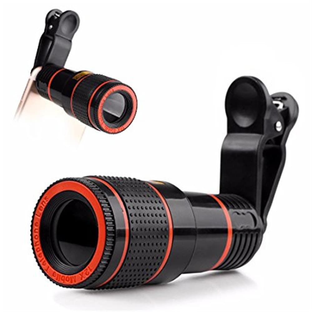 Universal 8X Optical Zoom Telescope Camera Lens Clip Mobile Phone Telescope for Xiaomi / Huawei / Samsung- White