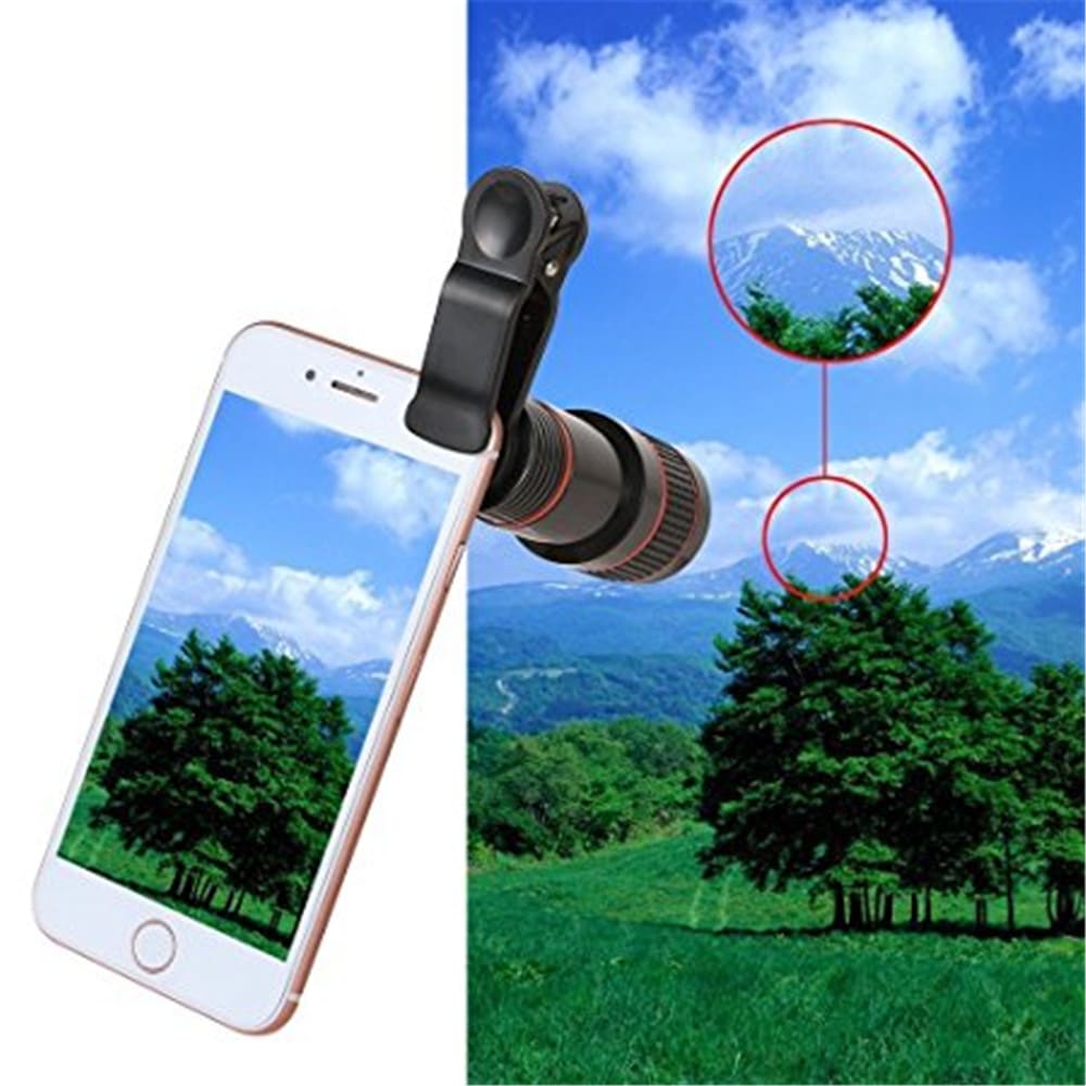 Universal 8X Optical Zoom Telescope Camera Lens Clip Mobile Phone Telescope for Xiaomi / Huawei / Samsung- White