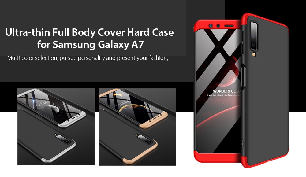 Shockproof Ultra-thin Full Body Cover Solid Hard Case for Samsung Galaxy A7 2018- Multi-G