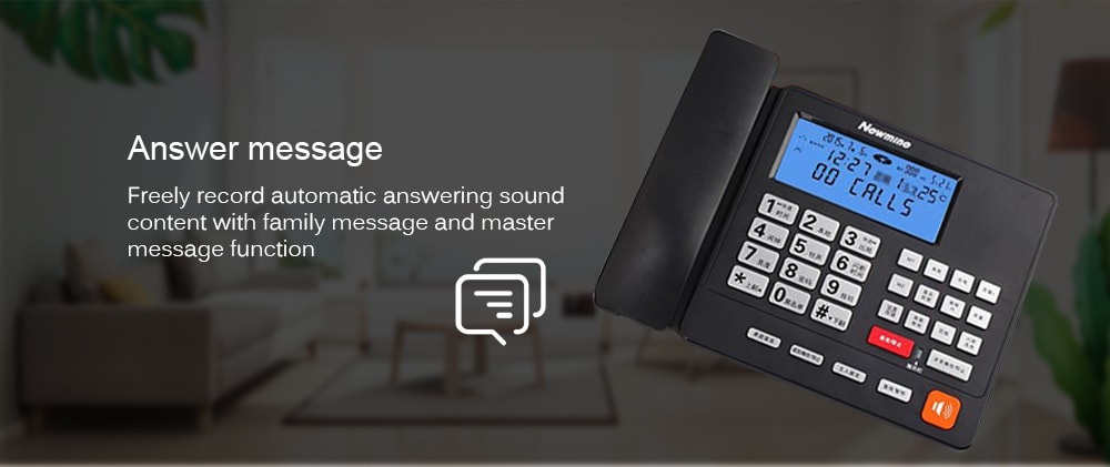 Smart Business Home Message Recording Telephone- Black