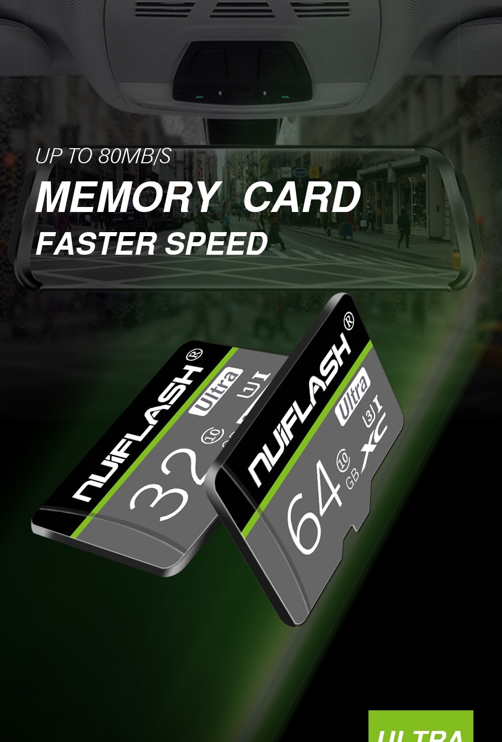 NUIFLASH TF Micro SD Memory Card with Holder - Multi-A 16GB