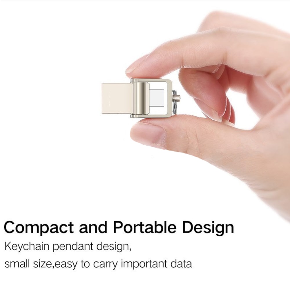 USB 3.1 Type C To Micro SD / TF OTG Card Reader for MacBook / ChromeBook / Phone- Gold