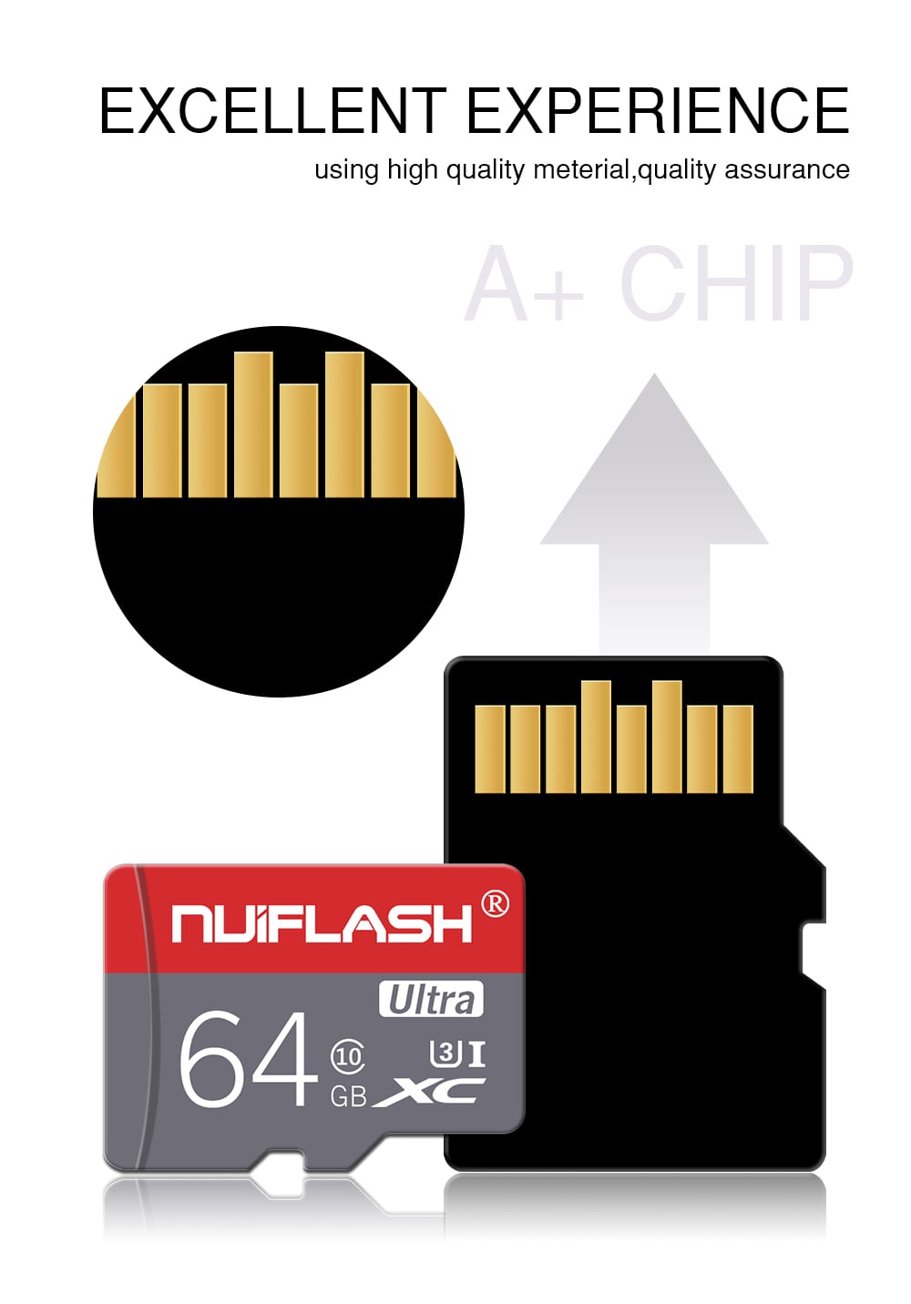 Nuiflash High Speed ​​TF / Micro SD Memory Card with Holder- Multi 16GB