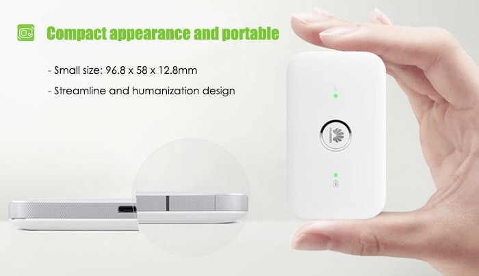 Original HUAWEI E5573s - 856  4G Mobile WiFi Router LTE Cat4 150Mbps Support Double External Antenna Port- White