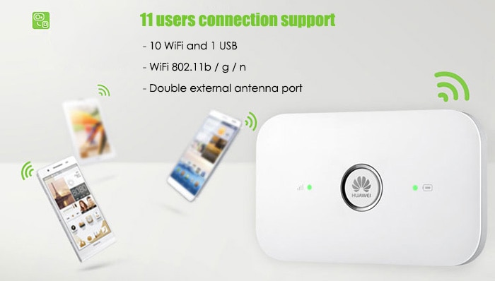 Original HUAWEI E5573s - 856  4G Mobile WiFi Router LTE Cat4 150Mbps Support Double External Antenna Port- White