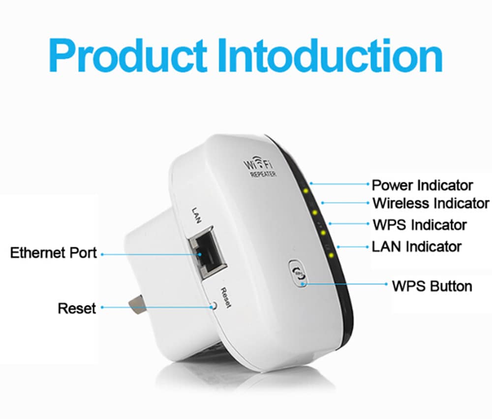 Wireless Router Wireless Signal Amplification Repeater 300M- White US Plug (3-pin)