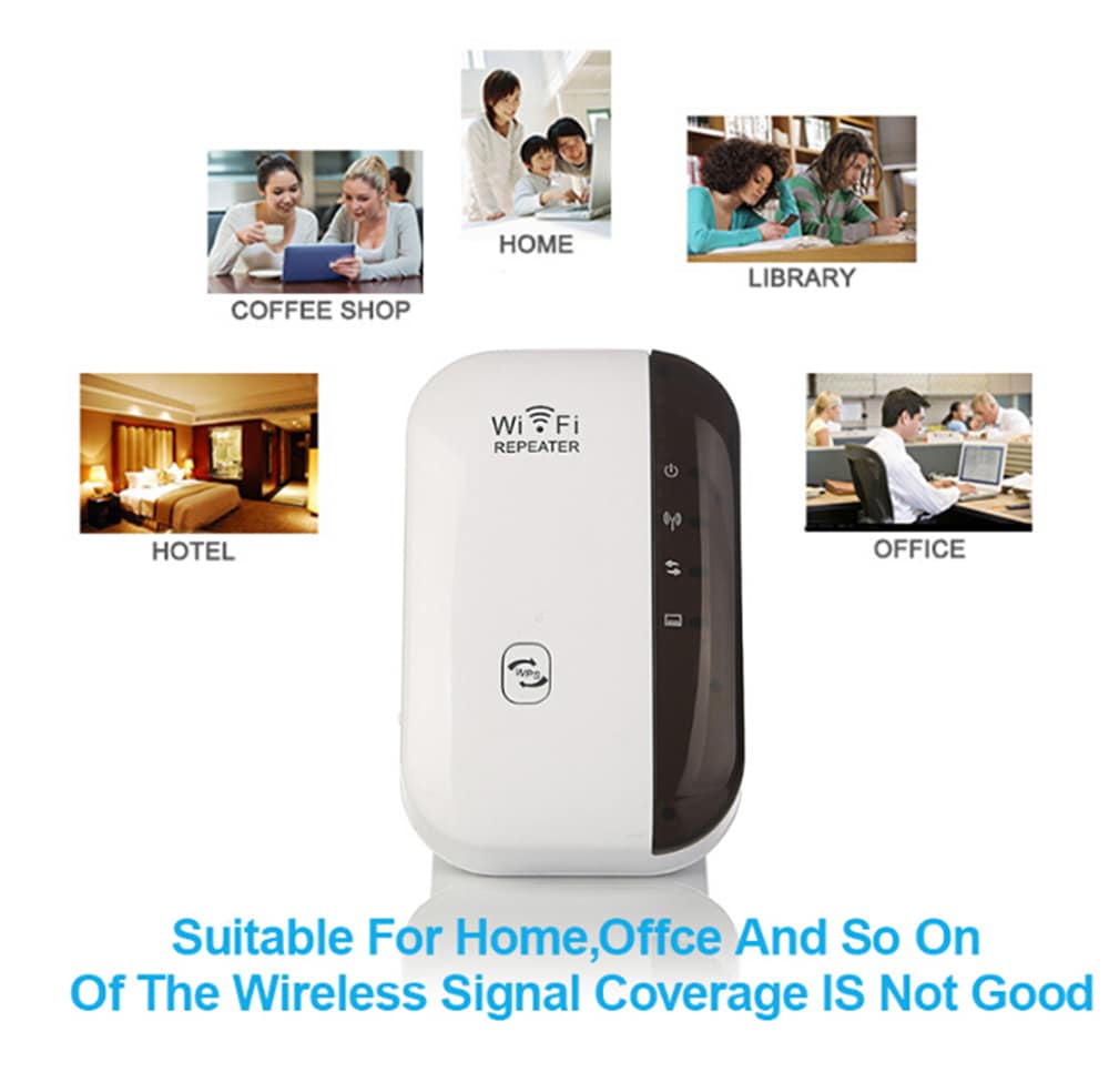 Wireless Router Wireless Signal Amplification Repeater 300M- White US Plug (3-pin)