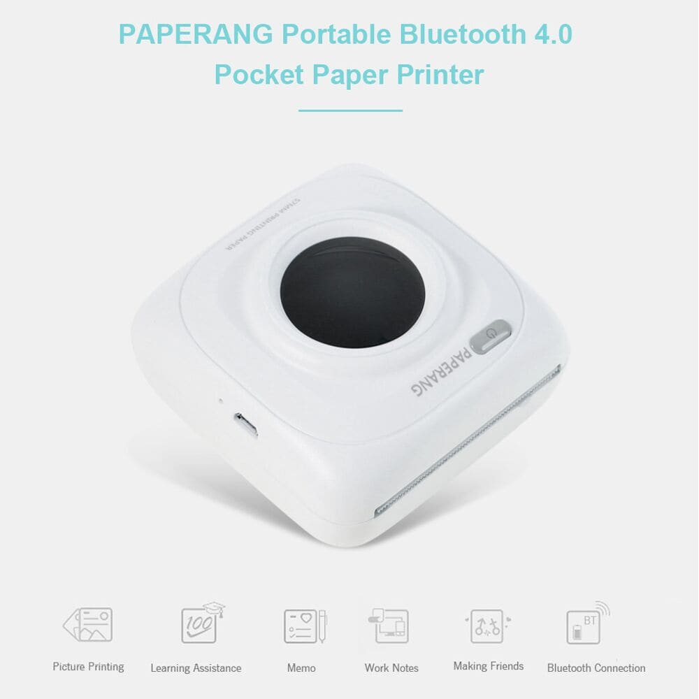 PAPERANG P1 Mini Handheld Bluetooth Photo Printer- White