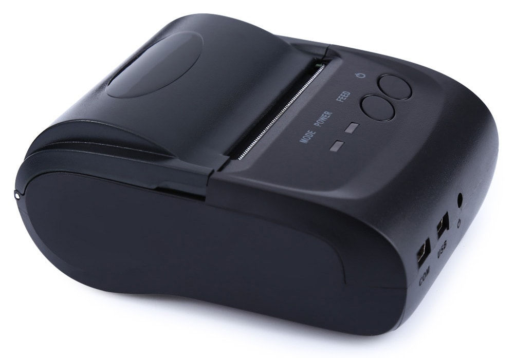 ZJ - 5802LD Mini Bluetooth 2.0 3.0 4.0 58mm Thermal Receipt Printer- Black EU Plug