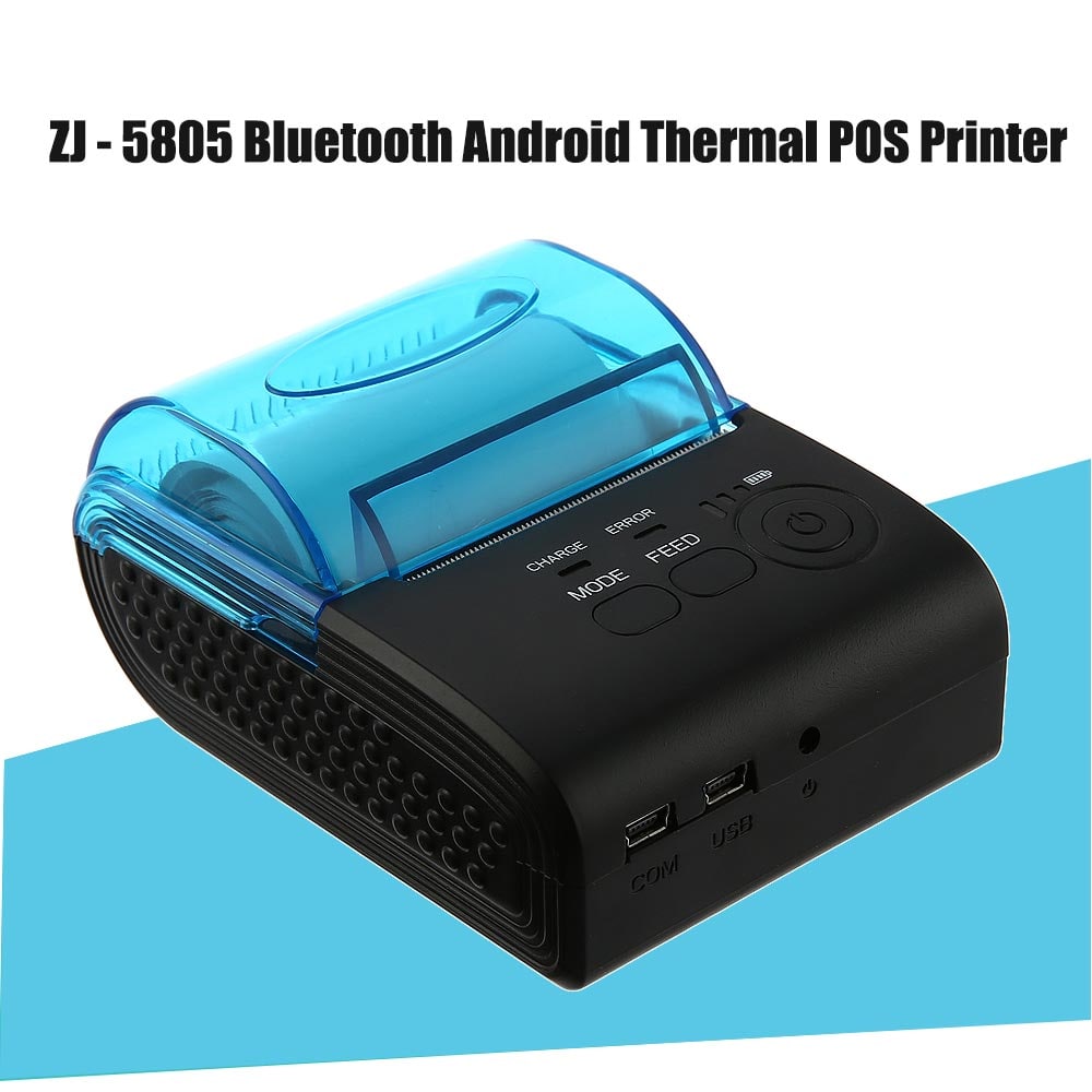 ZJIANG ZJ - 5805 Portable 58mm Bluetooth Android 4.0 Thermal POS Printer- Black EU Plug