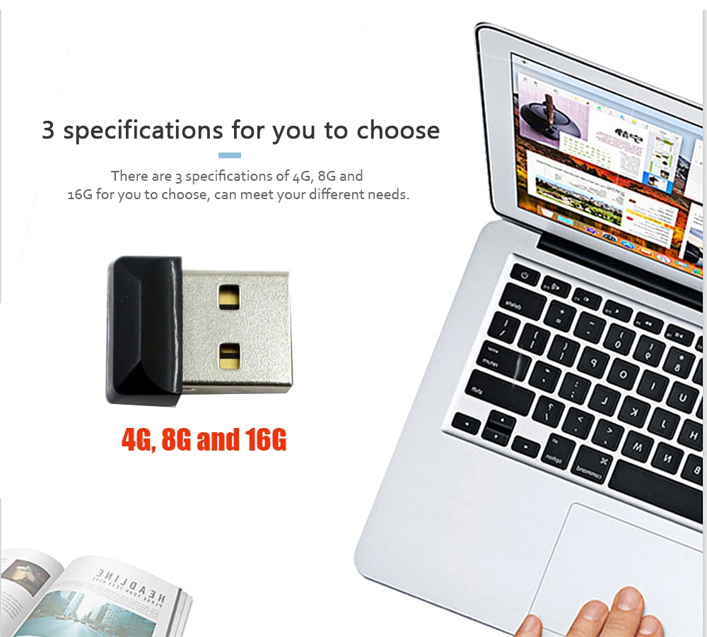 USB Flash Drive Memory Stick Mini U Disk- Black 16G