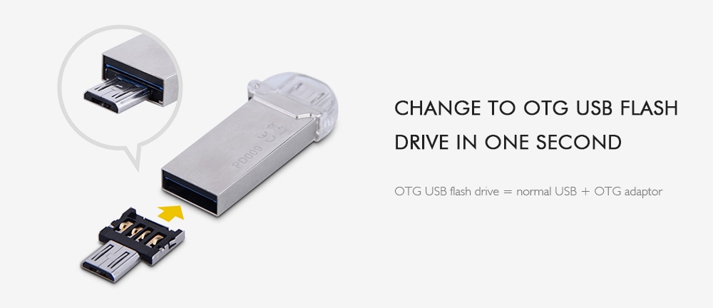 USB to Micro USB Male OTG Adapter Compatible with USB Disk / Phone / Tablet - Silver