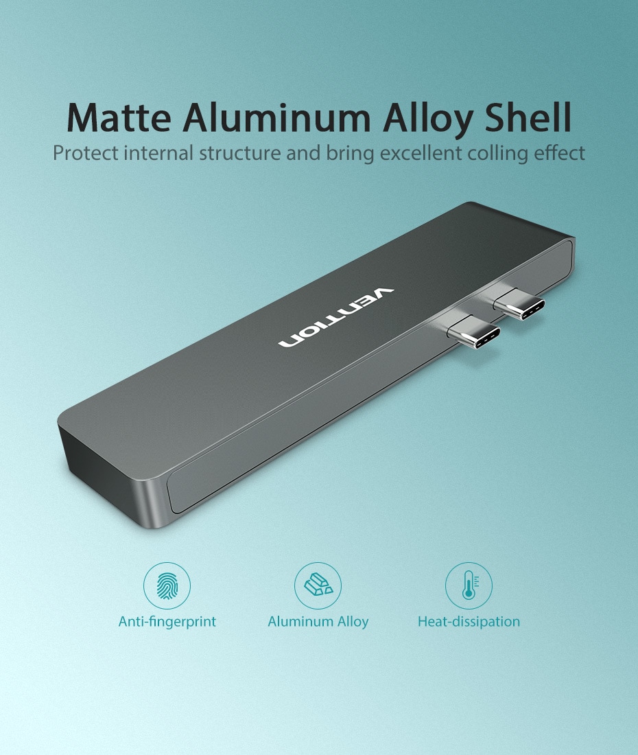 Vention CMHH0 Multifunctional Converter for Macbook Pro- Gray