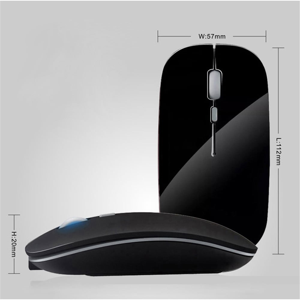 Rechargeable Wireless Mouse 2.4GHz Optical Ultrathin Mice for Computer Laptop- White