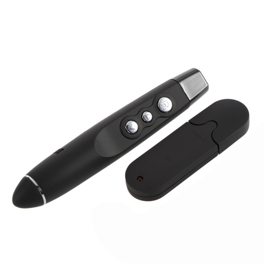 Wireless Power Point Presentation USB Presenter Remote with Laser Pointer- Black