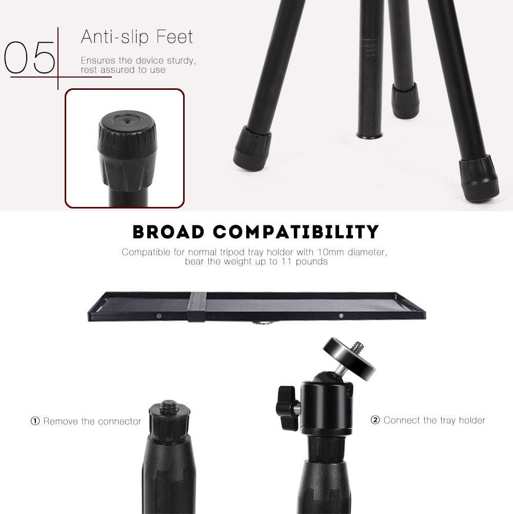 V2 Portable Tripod 55 inch Holder for Mini Projector Camera with Bag- Black