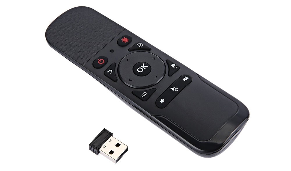 TK627 2.4GHz Handheld Wireless Air Mouse with Laser Pointer Remote Control- Black