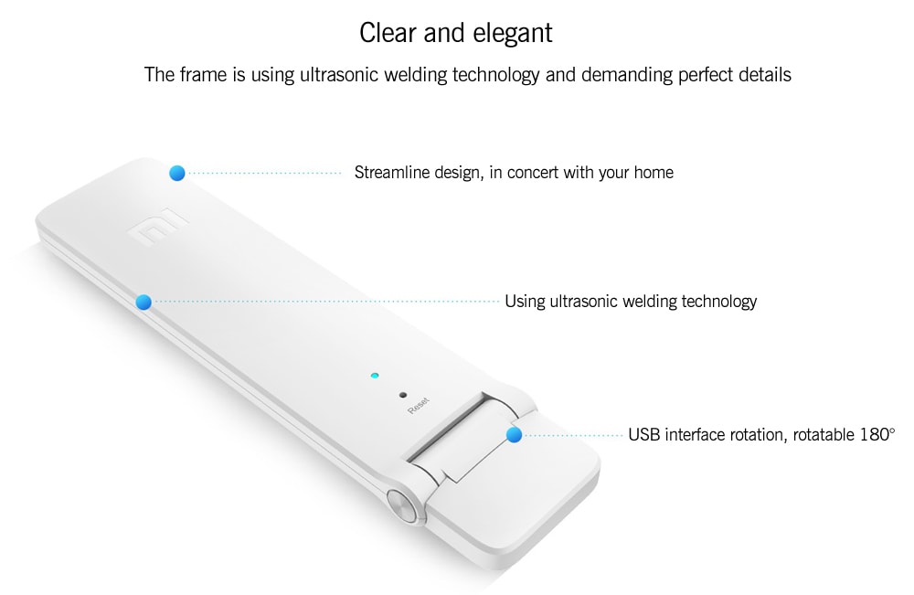 Original Xiaomi Mi WiFi 300M Amplifier 2 Expander for Mi Router- White CHINESE VERSION