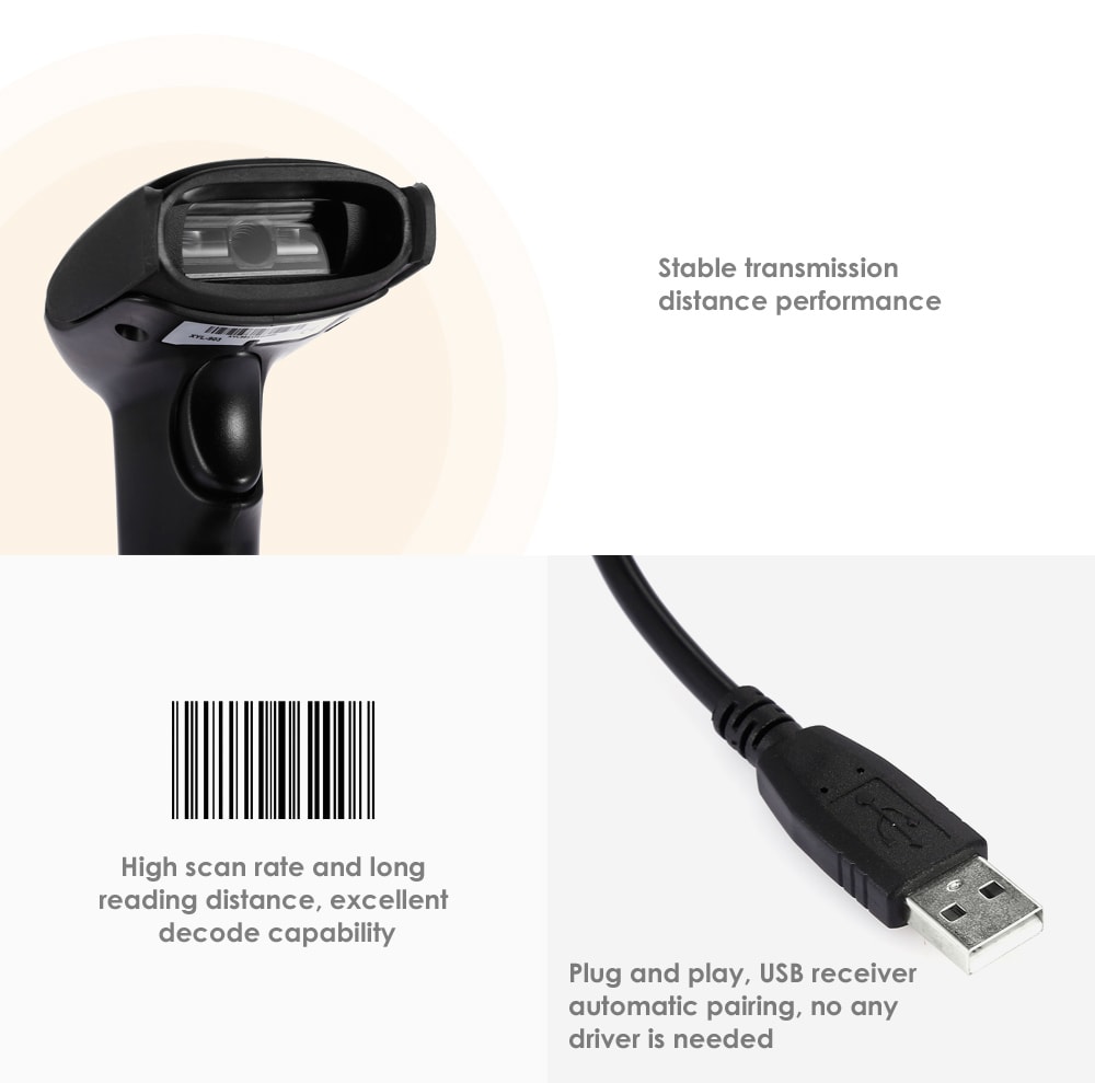 Yongli 903 1D Barcode Scanner- Black