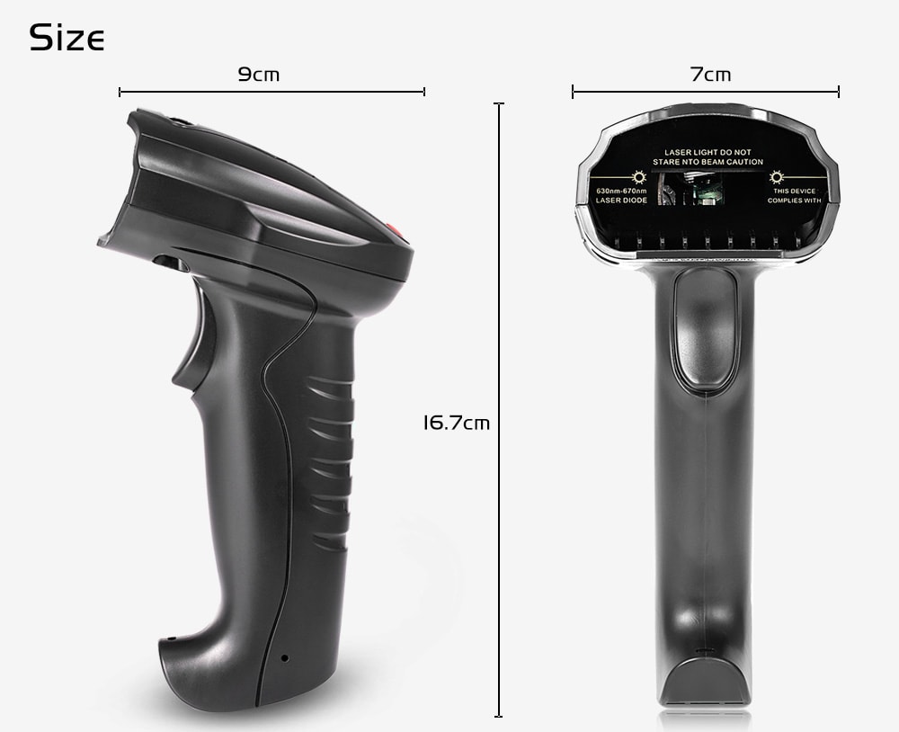 ZADSCAN BP8150BL Bluetooth 3.0 Wireless Barcode Scanner Handheld Bar-code Reader- Black