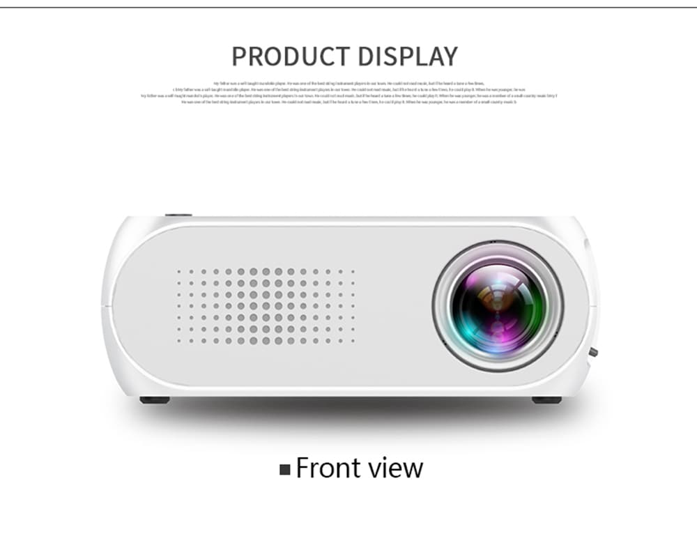 YG-320 Portable Home Mini HDMI USB LED 1080P Projector- Snow White US Plug