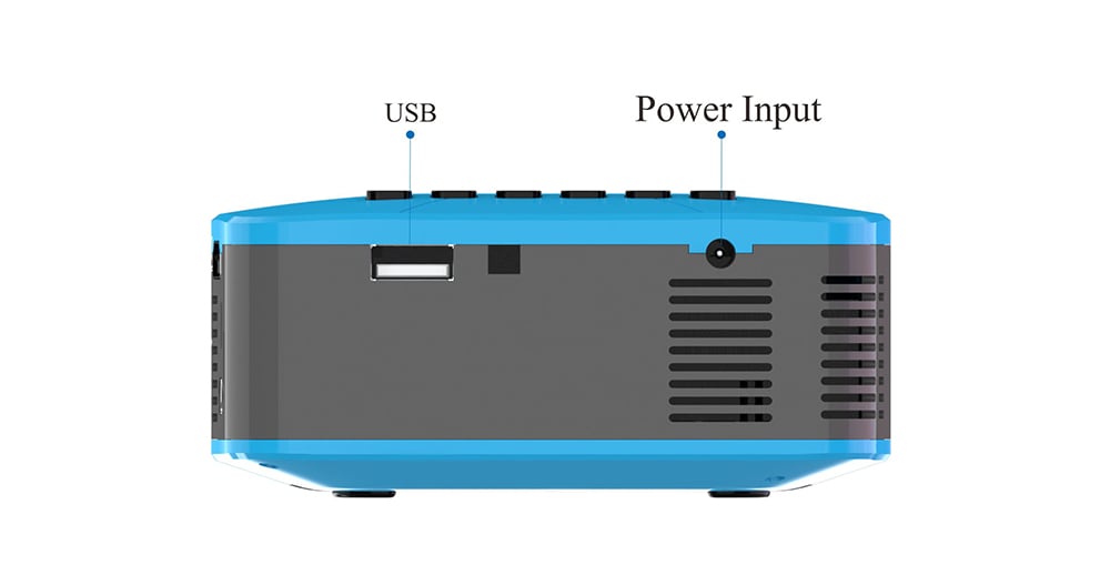 UNIC U20 LCD Mini Home Projector 320 x 240 Support USB / TF / AV / HDMI / Headphone / Mini USB- Deep Sky Blue UK Plug