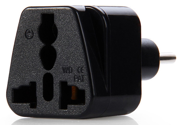 WD11ABK Switzerland Plug to Universal Socket Adapter Power Plugs Converter- Black Single