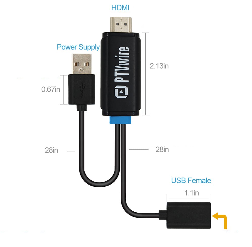 PTVwire CA04F Adapter for Digital AV Cable- Black