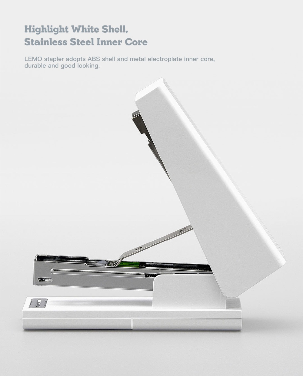 Student Office Stapler Portable Thick Mini Bookbinding Device from Xiaomi youpin- Milk White