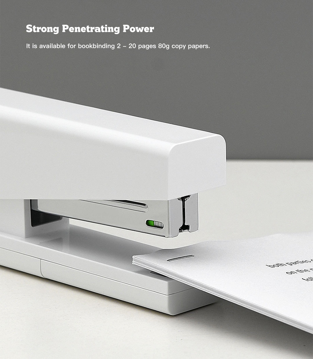 Student Office Stapler Portable Thick Mini Bookbinding Device from Xiaomi youpin- Milk White