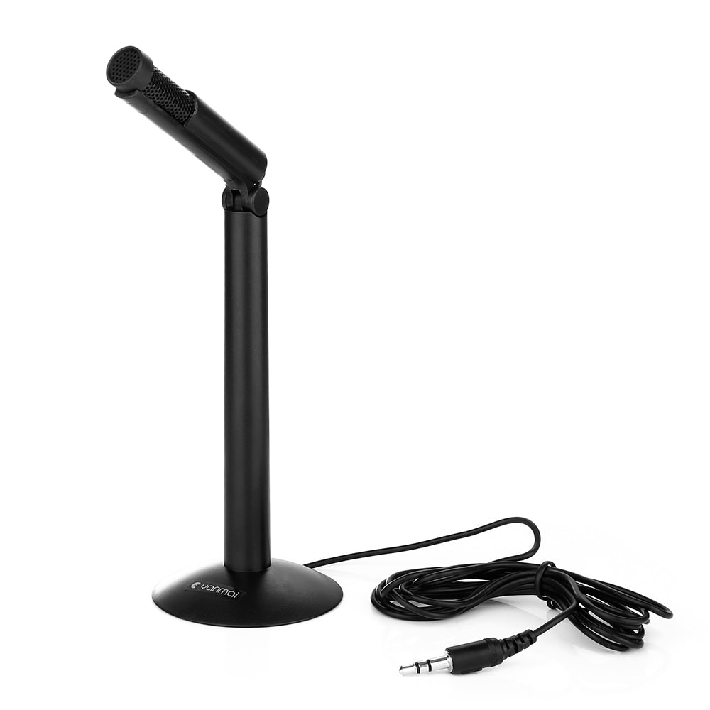 Yanmai Omnidirectional Condenser Sound Desktop Microphone for PC Laptop Skype Recording- Black