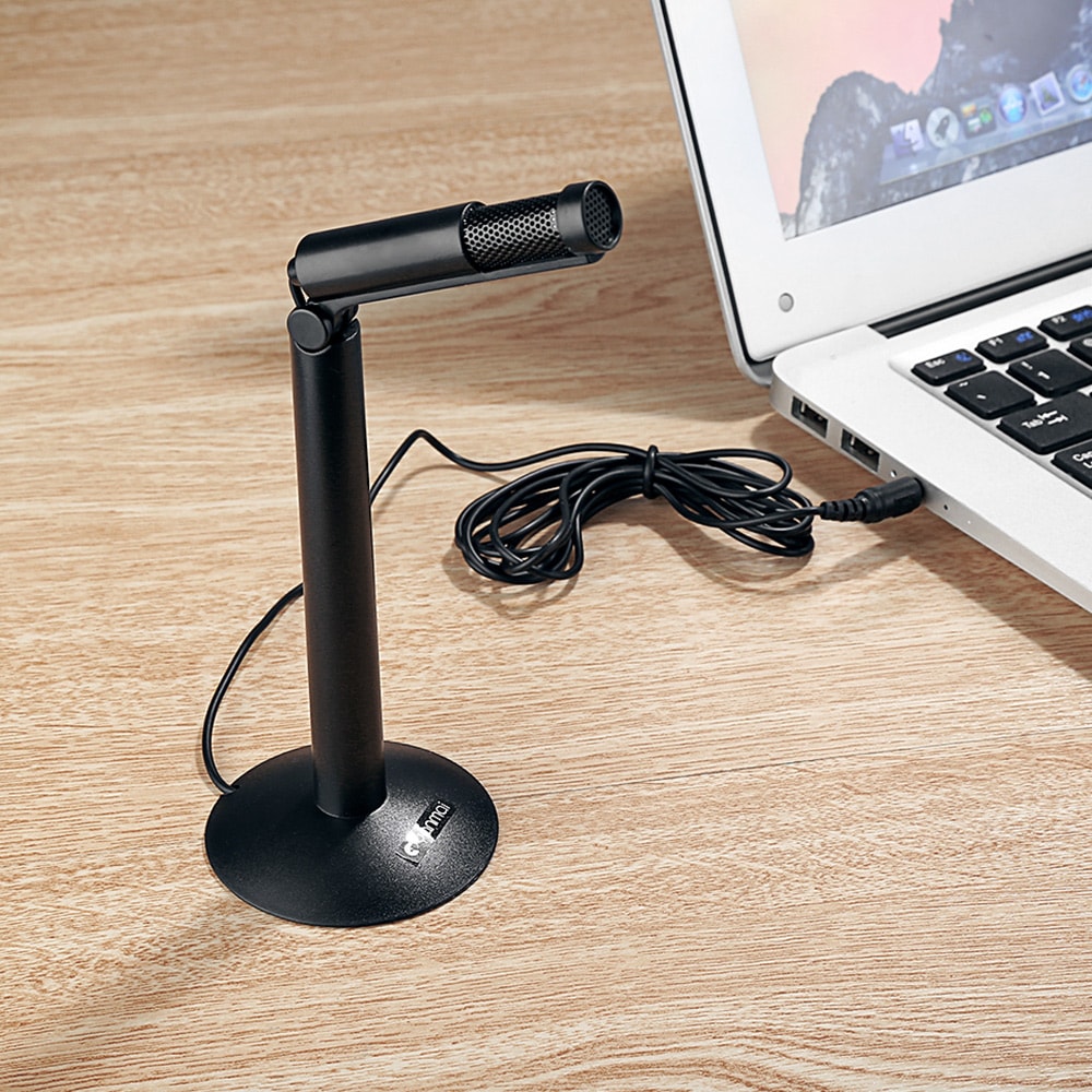 Yanmai Omnidirectional Condenser Sound Desktop Microphone for PC Laptop Skype Recording- Black