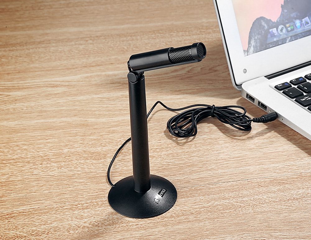 Yanmai Omnidirectional Condenser Sound Desktop Microphone for PC Laptop Skype Recording- Black