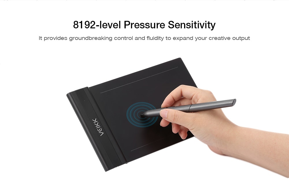 VEIKK S640 4 x 6 inch Digital Drawing Tablet with Battery-free Pen- Black